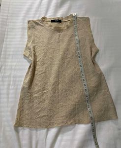 Beige Sleeveless Top Bust 34-38 Stretchy
