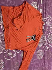 Orange Long Sleeve Top