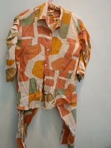 women cotton printed co-ord set
