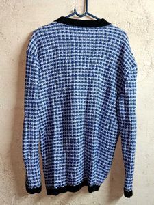 PLUS SIZE Winter Plaid Knit Cardigan Multicolour