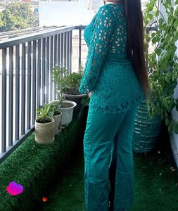 Teal Crochet Top