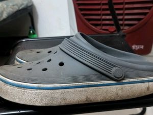 Grey Crocs Flip Flops
