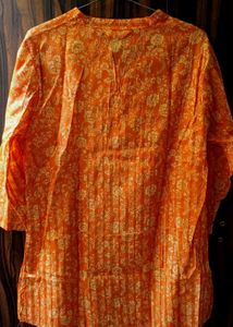 Rustic Orange Floral Kurti – By Glameo