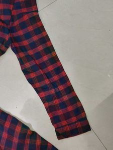 Red Plaid Shirt Dress