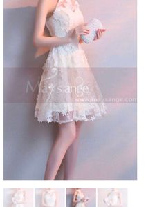 White Floral Lace Halter Dress