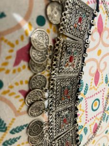 Vintage Silver Tone Tribal Necklace