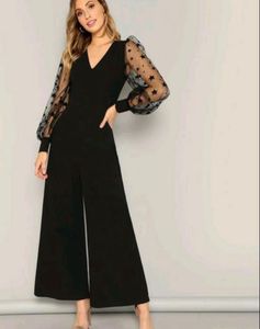 Elegant Black Jumpsuit with Star Sleeves
