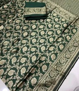 Elegant Green Banarasi Saree