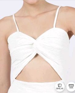 Chic White Cutout Bodycon Dress SIZE :- M