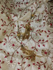 Red &amp; Cream Lehenga