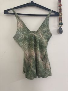 Green Patterned Cami Top