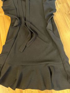 Ruffle Detail Black Dress
