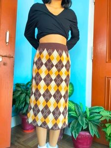 Argyle Printed Winter Skirt