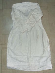 White Embroidered Kurti with Pants