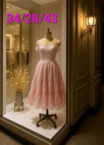 Pink Off-Shoulder Tiered Dress