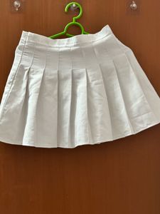 White Pleated Skirt