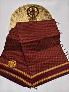 Elegant Maroon Cotton Saree