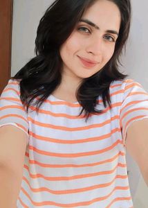 Summer Vibed Orange White Striped Top