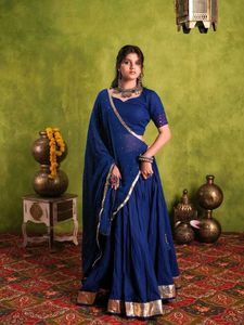 Navy blue gota Patti lehenga choli