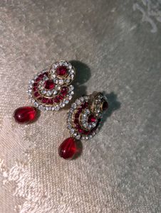 Beautiful Red n white combination Earrings