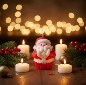 Festive Santa Claus Candle