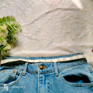Small Flower Embroidery Denim Jeans