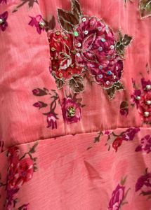 Floral Print Ethnic Gown