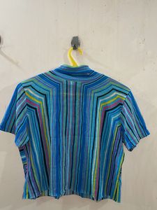 Vintage Geometric Print Crop Top