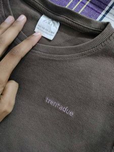 ZaraGym wear Fitted Foll Sleeve Top