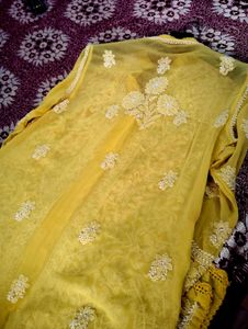 Yellow Lucknowi Chicken Curry Kurta
