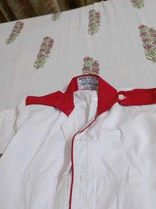 School Dress White And Red