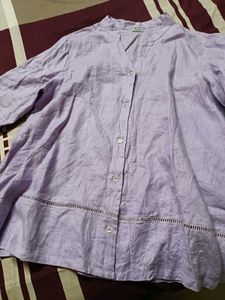 Lavender Button-Down Top