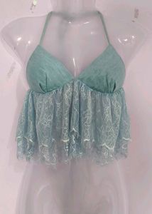 Y2K DENIM AND LACE TOP