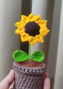 Crochet Sunflower Plant