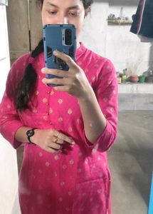Pink Kurti with Gold Accents