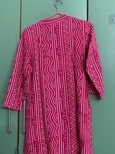 Pink Block Print Jaipuri Kurti