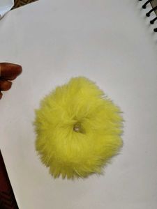 Fluffy Yellow Scrunchie