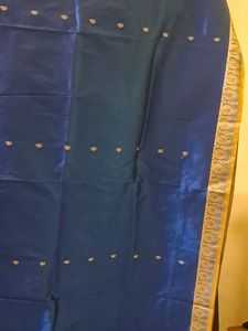 Blue Daily wear Saree with Stretchable Blouse