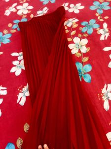 Red Pleated Skirt