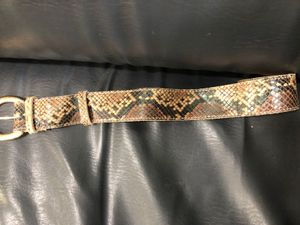 Genuine Leather Snakeskin Print Belt 02