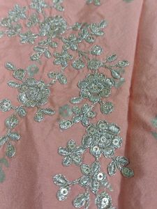 Peach Embroidered Kurta Set