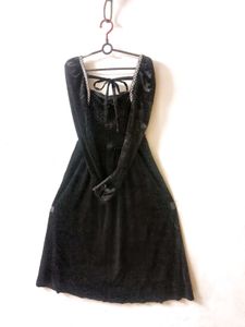 Elegant Black Velvet Dress