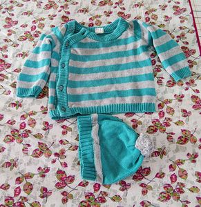 Sweater And Cap For 3-6months Baby