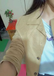 Chic Tan Blazer for Girls