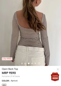 Striped Open Back Top
