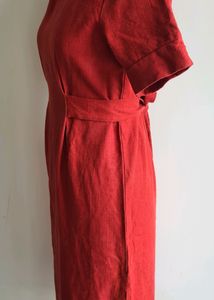 Linen Dress Round Neck