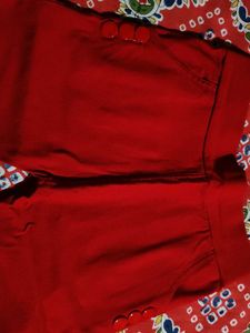 Red Leggings with Buttons