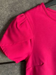 SHEIN Hot Pink Ruffle Hem Dress