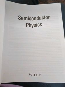 Semiconductor Physics Wiley