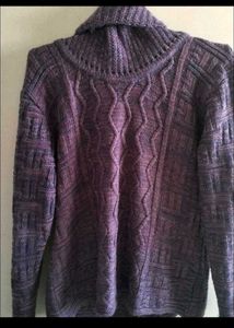 purple cowl neck pullover